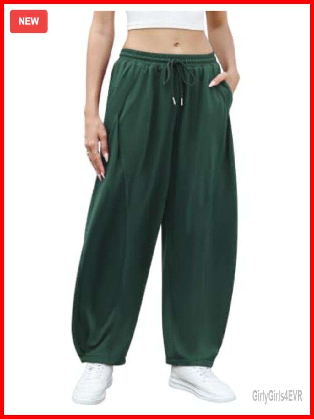 Baggy Barrel Sweatpants Wide Leg Balloon Lounge Pants Drawstring Pockets